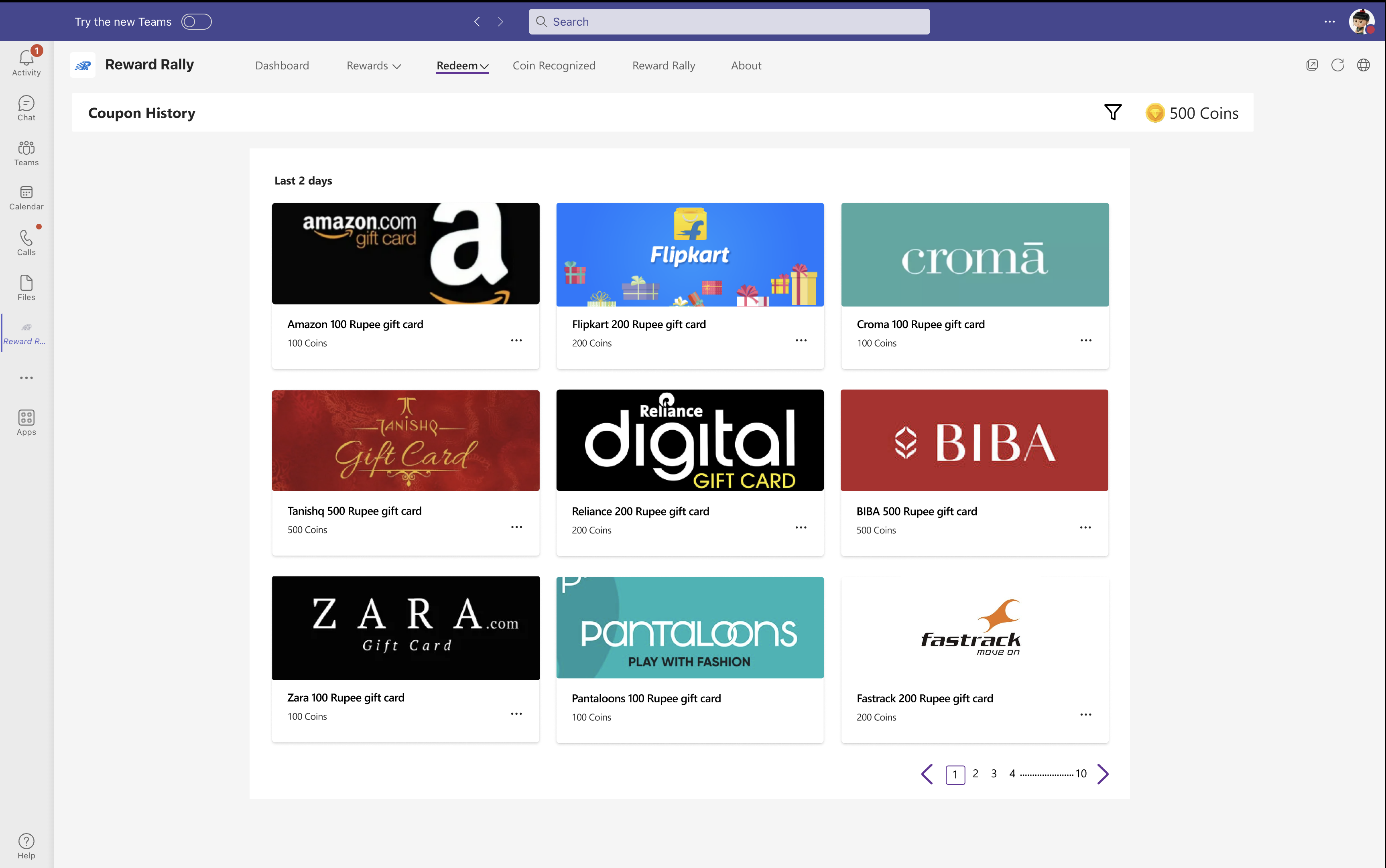 screenshot of Reward Rally
